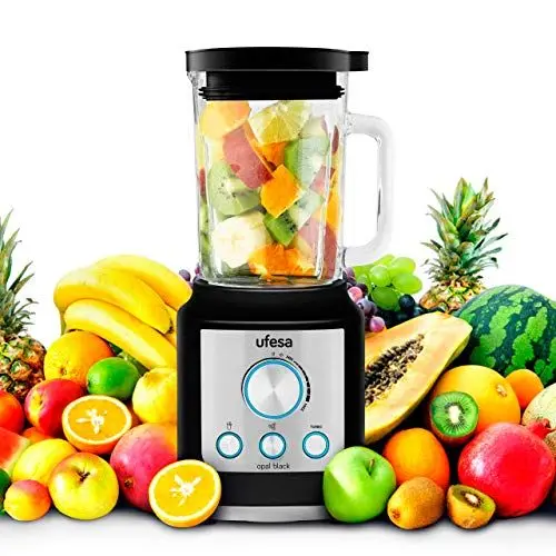 Produktbild: Ufesa BS4950B Opal Black Standmixer, 2100 W Leistung, Geschwindigkeitsregelung, Programme für Smoothie, Ice Crush und Turbo, 6 Klingen aus Titan