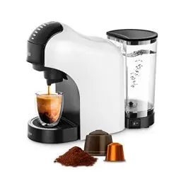 Produktbild: Ufesa Bellagio Multikapsel-Kaffeemaschine 4-in-1 für Nespresso Original Kapsel, Dolce Gusto oder gemahlenen Kaffee, Digitales Touchpanel mit 7 Stufen, 1L Wassertank, 1400W, 15 Bar Druck, Kompakt