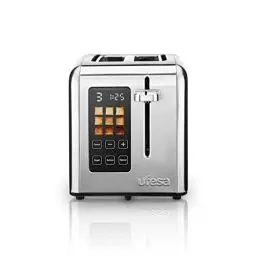 Produktbild: Ufesa Digital Future Toaster Edelstahl mit 2 Scheiben, 950W Leistung, 9 Bräunungsgrad für Brot und Bagel, Touchscreen, Auftaufunktion