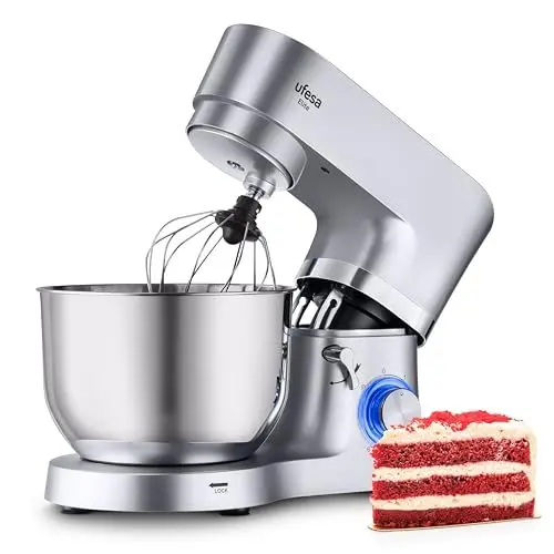 Produktbild: Ufesa Elite Inox Küchenmaschine, 1400W, 5,5L, Profi-Backmischer, Multifunktions-Küchenroboter, Schüssel aus Edelstahl, Ergonomischer Griff, 6 Geschwindigkeiten + Turbo, BPA-frei.