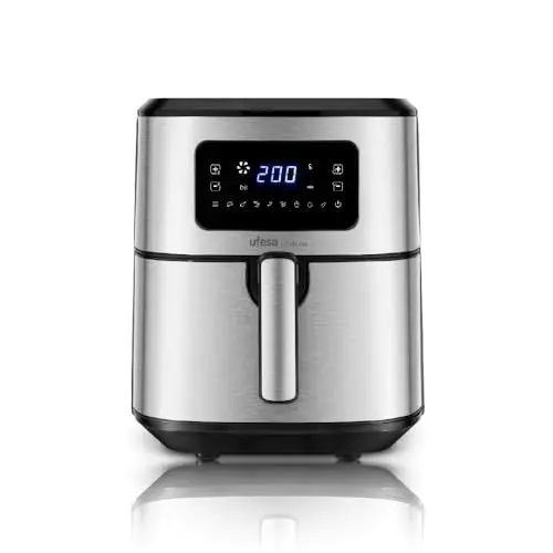 Produktbild: Ufesa Falcon Friteuse Heißluftfritteuse 6,5L, Edelstahl, Air Pulse Technologie, 8 Programme, 1700W, Digital, Timer, Temperatur 80ºC - 200ºC, BPA- und PFOA-frei, Anti-Haft-Behälter