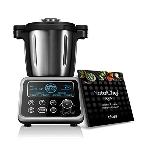 Produktbild: Ufesa Totalchef RK5 Küchenmaschine mit mehreren Kochprogrammen, 1700 W Leistung, LCD-Display, Kanne mit 3,5 l Fassungsvermögen, inkl. Rezeptbuch und integrierter Waage