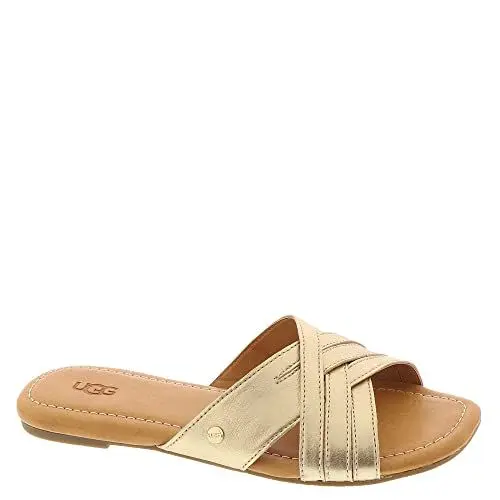 Produktbild: UGG Damen Kenleigh Slide Sandale, metallic-goldfarben, 37 EU