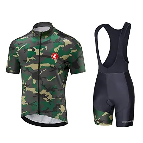 Produktbild: UGLY FROG 2024 Herren Pro Team Radtrikot Set, Kurzarm Fahrrad Bekleidung Lätzchen Kurzsets Gel Paddad