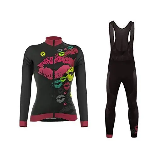 Produktbild: UGLY FROG Damen Warm Radtrikot Set Fahrrad Trikot Langarm Jacke + Radhose mit Sitzpolster