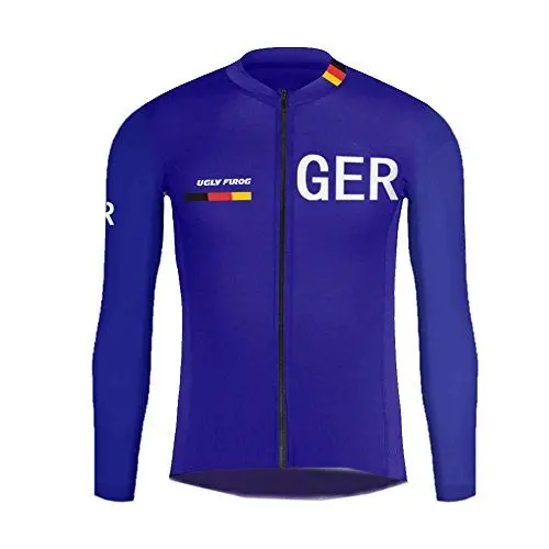 Produktbild: UGLY FROG Deutsche Flagge Neue Sport im Freien Klassik Polyester Fahrradtrikot Frühling Herren Gemütlich Langarmtrikot Radfahren Jersey Triathlon Bekleidung