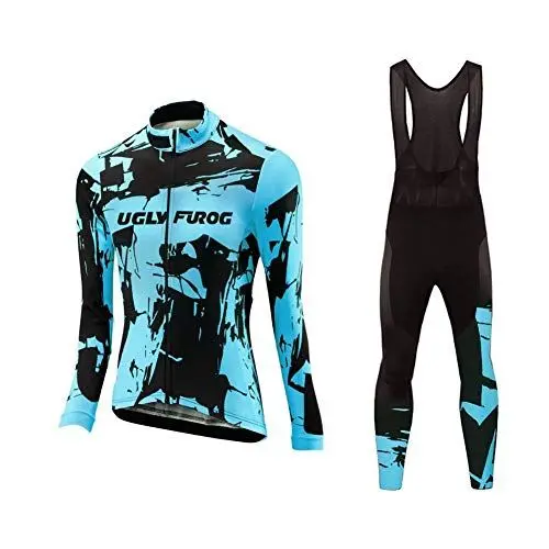 Produktbild: UGLY FROG Radtrikot Fahrradbekleidung Set Langarm Winddicht Damen Thermische Fleece mit 20D Polster Hosen
