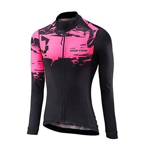 Produktbild: UGLY FROG Klassisch Damen Winter Fahrradbekleidung Set Lang Verdickte Radtrikot Fahrradtrikot Langarm Wärmehaltung/Atmungsaktiv/Schnelltrocknend/Hochelastisch