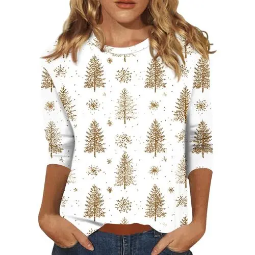 Produktbild: Ugly Christmas Shirt Pullover Weihnachten Damen Geschenk Freundin Hemden Augustiner Weihnachtspullover Mädchen Langarmshirt Gelb XL