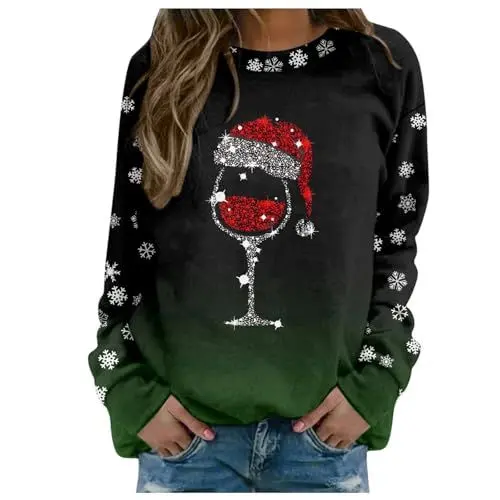 Produktbild: Ugly Christmas Sweater,XXL schal Damen Winter kuschelig Schlafanzug Damen lang Weihnachten lustige kostüme Hoodie Damen lang Wham Last Christmas Shirt Weihnachts Hoodie Damen Hoody Damen mit Kapuze 4