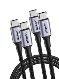 Produktbild: UGREEN 100W USB C auf USB C Kabel 2 Stück PD 3.0 Ladekabel USB C 5A/20V PPS kompatibel mit iPhone 16, iPhone 15, M3 MacBook Pro/Air, iPad Pro 2024, Galaxy S24 Ultra, Pixel 9/8, Steam Deck usw. (2M)