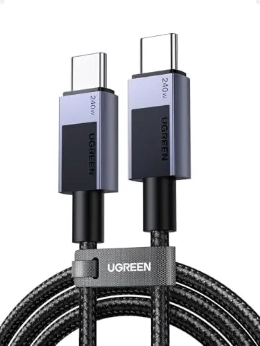 Produktbild: UGREEN 240W USB C auf USB C Kabel PD 3.1 USB C Ladekabel Schnellladekabel kompatibel mit iPhone 16, iPhone 15, M3 MacBook Pro/Air, iPad Pro/Air 2024, Galaxy S24 Ultra Pixel 9, Steam Deck usw. (2M)