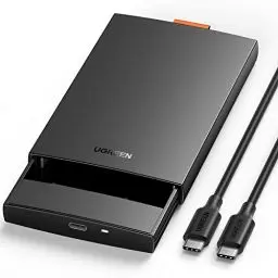 Produktbild: UGREEN 2 5 Zoll Festplattengehäuse USB C 3.1 Gen 2 auf SATA III bis zu 6Gbps Gehäuse für 2,5 Zoll SSD und HDD in Höhe 9.5mm 7mm UASP Externes Case für 2.5 Zoll Festplatten mit USB C zu USB C Kabel