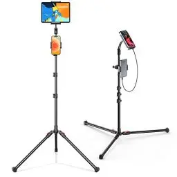 Produktbild: UGREEN 2-in-1 Tablet Ständer höhenverstellbar bis 174cm Tablet Stativ Faltbare Boden Halterung, Tablet-Handy Halter für 2022 iPad Pro/air/Mini Tablet und Handy mit 4,7-13 Zoll