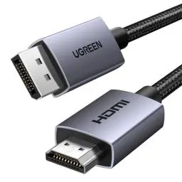 Produktbild: UGREEN 4K@30Hz DP zu HDMI Kabel, Uni-Directional Übertragung, Aluminium-Bandgeflecht, Displayport zu HDMI Kabel für Gaming auf Multi-Bildschirm Kompatibel mit Monitor, Projektor, HDTV, Laptop（3M）