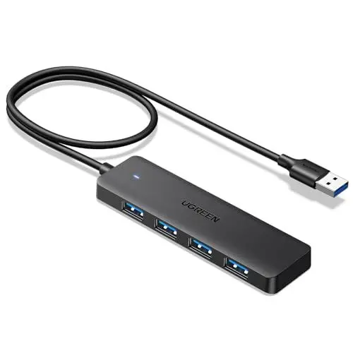 Produktbild: UGREEN 4-Port USB 3.0 Hub mit 60cm Kabel, USB Verteiler 5Gbps USB Mehrfachstecker USB Splitter für MacBook, iMac, Surface, Dell, Thinkpad, USB Stick, Mobile HDD, Desktop PC und mehr