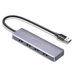 Produktbild: UGREEN 4-Port USB Hub 3.0 mit 4*USB 3.0 Port & 1*USB C Stromversorgung-Port, USB Verteiler für MacBook, iMac, Surface, Dell, Thinkpad, USB Stick, Mobile HDD, Maus, Tastatur und mehr (15cm)