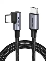 Produktbild: UGREEN 60W USB C Kabel auf USB C Winkel PD 3.0 PPS USB C Ladekabel 90 Grad kompatibel mit iPhone 15 Pro Max, Galaxy S24 S23 S22 A54 Pixel 7 iPad Pro 12.9 iPad Mini 6/Air 5 Steam Deck usw. (0.5m)