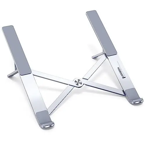 Produktbild: UGREEN Aluminium Laptop Ständer Höhenverstellbar 5 Stufen Laptopständer Laptop Halterung Faltbar Notebook Ständer Belüftet Ergonomisch kompatibel mit MacBook Air Pro Asus Acer Lenovo HP Dell 17.3 Zoll