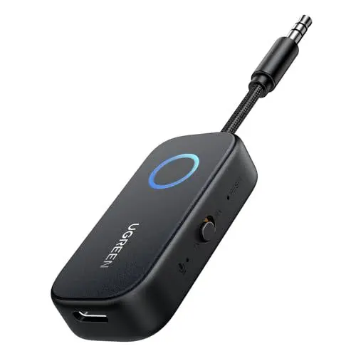 Produktbild: UGREEN Bluetooth 5.2 Sender Klinke Bluetooth Adapter für Zwei Airpods 2 in 1 Bluetooth Transmitter Empfänger Kompatibel mit TV, Stereoanlage, Flugzeug Bluetooth Audio Splitter für Kopfhörer