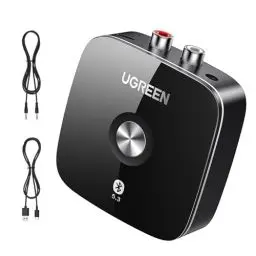 Produktbild: UGREEN Bluetooth 5.3 Adapter Stereoanlage mit 3.5mm RCA Buchse Bluetooth Aux Adapter Bluetooth Empfänger Receiver mit 3D Surround für Lautsprecher, Verstärker und Autoradio