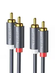 Produktbild: UGREEN Cinch Kabel 2M Stereo Cinch Audio Kabel Cinch auf Cinch 2RCA Kabel für Verstärker, Heimkino, Fernsehen, DVD usw. Vergoldeter Kontakte