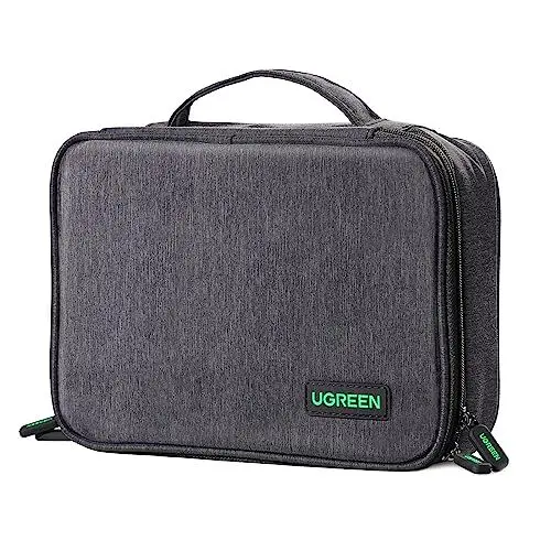 Produktbild: UGREEN Elektronik Reise Kabeltasche universal Travel Cable Organizer Electronics Accessories Case 2 Schicht große Elektronische Zubehör Tasche für Kabel, Ladegerät, Powerbank, Tablet