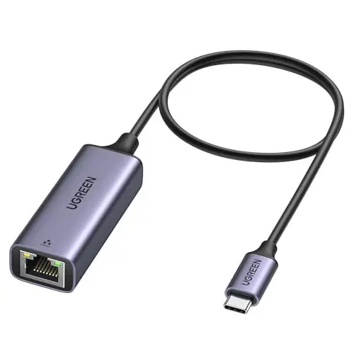 Produktbild: UGREEN Ethernet Gigabit Adapter, Thunderbolt USB C auf RJ45 Netzwerk LAN 1Gbps Kompatibel mit MacBook Pro/Air M2 M1 Chromebook XPS Surface iPad Pro Air Galaxy Tab S8 S24 Ultra, S23 Ultra (Grau,50cm)
