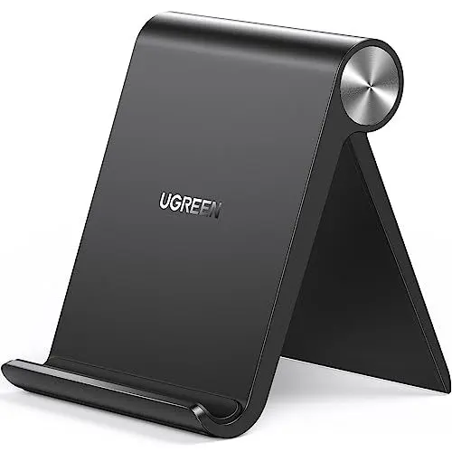 Produktbild: UGREEN Handy Ständer Tisch Handyhalter Schreibtisch Handyhalterung klappbar Handyständer für Tisch kompatibel mit iPhone 16 15 14 13 12 Pro Max, Galaxy S23 Ultra S23+ S23 S22 bis 7,9 Zoll usw(Schwarz)