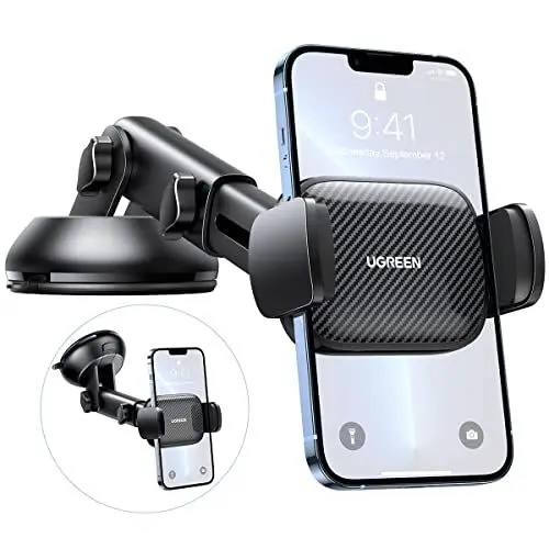Produktbild: UGREEN Handyhalterung Saugnapf 360° Kfz Handy Halterung 2 in 1 Universale Handyhalter Auto kompatibel mit iPhone 15 Pro Max Plus 14 13 Galaxy F34 S23 Ultra Huawei Mate 60 Pro Redmi K60 usw. (Schwarz)