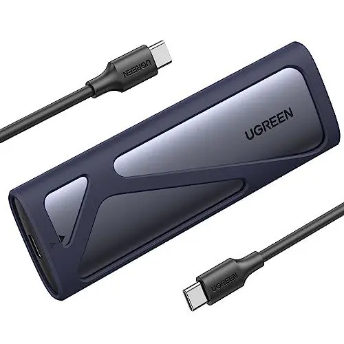 Produktbild: UGREEN M.2 Gehäuse NVMe USB 3.1 Gen2 10 Gbps NVMe SSD Gehäuse Adapter mit USB CC Kabel für M2 NVMe PCIe M Key und B+M Key Unterstützt UASP Ruhemodus