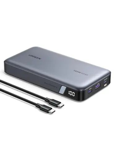 Produktbild: UGREEN Nexode Power Bank 145W Max 25000mAh externer Akku mit 3 Anschlüsse USB C Powerbank mit Digitales Display, kompatibel mit MacBook Pro/Air, iPhone 16 Pro Max/Pro/16/15, Galaxy S24 Ultra, Dell