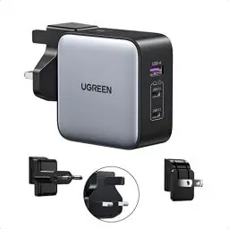 Produktbild: UGREEN Nexode 65W USB C Ladegerät GaN Netzteil 3-Port Travel Charger mit EU/US/UK Stecker Reiseladegerät Weltweit kompatibel mit MacBook, iPhone 16 Pro Max, 15 Pro, S24 Ultra, S24+, S24 usw