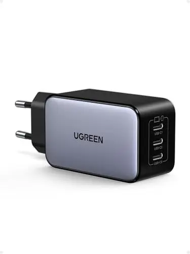 Produktbild: UGREEN Nexode USB C Ladegerät 65W GaN Netzteil mit 3X USB-C-Port Schnellladegerät Kompakt Charger kompatibel mit MacBook Pro/Air, HP Laptop, iPad Pro, iPhone 16, 16 Pro, Galaxy S24