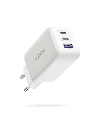 Produktbild: UGREEN Nexode USB C Ladegerät 65W USB C Netzteil 3-Port GaN PD Charger PPS kompatibel mit MacBook Pro/Air, iPhone 16 Pro Max, 16, iPhone 15, iPad Pro, Galaxy S24, S23, Steam Deck.(Weiß)
