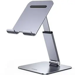Produktbild: UGREEN Tablet Ständer Höhenverstellbar Halterung Aluminium Verstellbare Höhe Halter kompatibel mit iPad Pro Air Mini 11 12.9 Galaxy Tab S9+ Redmi Pad Huawei MatePad iPhone bis 12,9 Zoll.