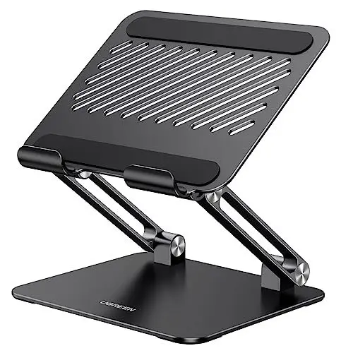 Produktbild: UGREEN Tablet Ständer Verstellbare Halterung Aluminium Faltbarer Handy, kompatibel mit iPad Pro Air Mini 11 12.9 Galaxy Tab S9 Huawei MatePad iPhone 16 15 bis 12,9 Zoll (Schwarz)