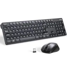 Produktbild: UGREEN Tastatur Maus Set kabellos mit Shortcut-Tasten, Nano 2.4G USB-Empfänger, Funktastatur mit Maus 4000 DPI für Windows/iOS/Linux/Android/, Kompatibel mit PC/Laptop/iPad/Handy-Deutsches Layout