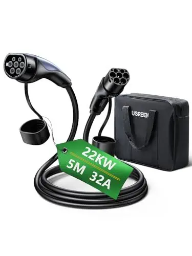 Produktbild: UGREEN Typ 2 EV Ladekabel EV-Ladegerät mit 22KW tragbare EV-Autos Heim-Ladestation 32A 3-Phase EV-Autoladegerät für Allen Elektrofahrzeugen 5 Meter