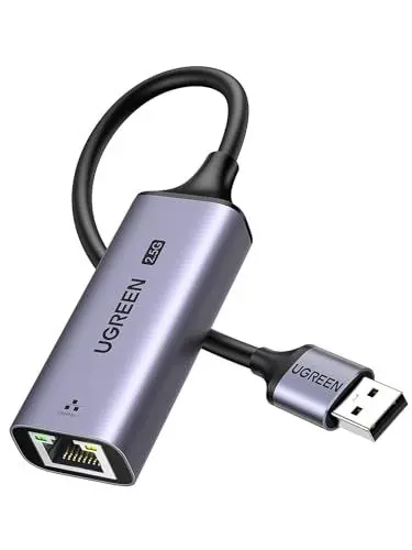 Produktbild: UGREEN USB 2.5G LAN Adapter Ethernet Adapter USB 3.0 auf RJ45 2500Mbps Gigabit Netzwerkadapter auf Aluminium kompatibel mit Laptop, PC unter Windows 11/10/8, macOS usw.