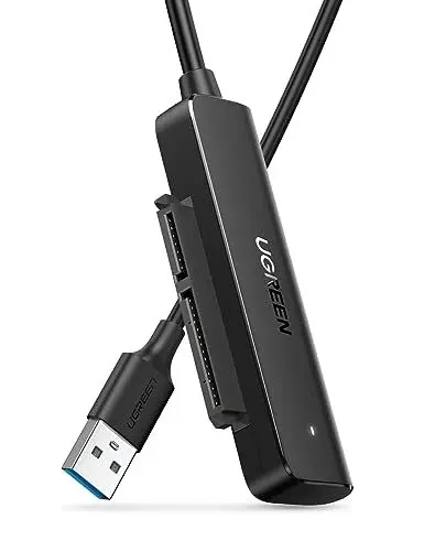 Produktbild: UGREEN USB 3.0 SATA Adapter für 2.5 Zoll SSD und HDD Festplatten SATA auf USB Adapter unterstützt SATA III UASP Ruhemodus SMART Trim usw.