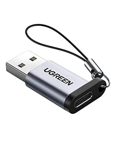 Produktbild: UGREEN Adapter USB C Buchse auf Typ A 3.0 Stecker, Aluminium, schnelles Laden und Daten-Sync, kompatibel mit iPhone 16 15 Plus Pro Max MacBook iPad Air Galaxy S24, Grau