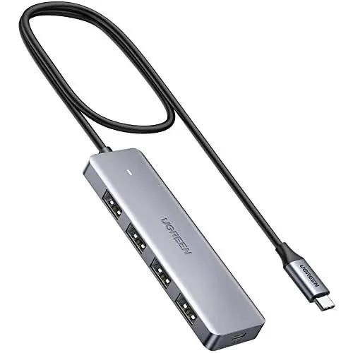 Produktbild: UGREEN USB C Hub Mit 4 Ports USB 3.0 OTG Adapter, Verteiler Mit Stromversorgung-Port Kompatibel Mit iPhone 16 Serie, MacBook Serie, iPad, Surface Pro/Go, Thinkpad und Mehr (15cm)