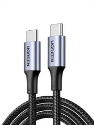 Produktbild: UGREEN USB C Kabel 100W PD 3.0 Ladekabel USB C Schnellladekabel 5A/20V PPS kompatibel mit iPhone 16/15, M3 MacBook Pro/Air, 2024 iPad Air, Galaxy S24 Ultra Pixel 9 Steam Deck usw. (2M, Space Grau)