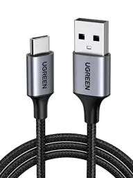 Produktbild: UGREEN USB C Ladekabel Nylon geflochtenes USB auf USB C Kabel Schnellladekabel kompatibel mit Galaxy S24 S24+ S23 S22 S21 A73 A72 A53·· iPhone 16, 16 Pro, 16 Pro Max, 15(0.5M)