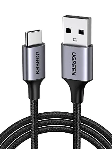 Produktbild: UGREEN USB C Ladekabel Nylon geflochtenes USB auf USB C Kabel Schnellladekabel kompatibel mit Galaxy S24 S24+ S23 S22 S21 A73 A72 A53·· iPhone 16, 16 Pro, 16 Pro Max, 15(0.5M)