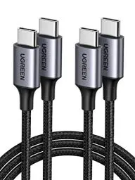 Produktbild: UGREEN USB C auf USB C Kabel 2 Stück 60W PD 3.0 PPS USB C Ladekabel 2 Pack kompatibel mit iPhone 16 Pro Max, iPhone 15, Galaxy S24 A55 A35 Pixel 9 MacBook Air iPad Pro/Air 2024 Steam Deck usw. (2M)