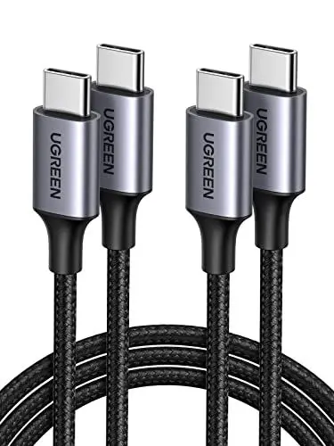 Produktbild: UGREEN USB C auf USB C Kabel 2 Stück 60W PD 3.0 PPS USB C Ladekabel 2 Pack kompatibel mit iPhone 16 Pro Max, iPhone 15, Galaxy S24 A55 A35 Pixel 9 MacBook Air iPad Pro/Air 2024 Steam Deck usw. (2M)