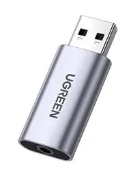 Produktbild: UGREEN USB Externe Soundkarte 2 in 1 USB auf 3,5 mm Buchse Klinken Audio Adapter USB zu Klinke, für Windows, Mac, Linux, kompatibel mit Headset Laptop PS4 Raspberry Pi usw.