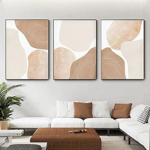 Produktbild: UGZDEA Abstrakt Leinwand Poster 3er Set, Moderne Geometrie Formen Leinwand Bilder Wohnzimmer Schlafzimmer Deko Bild-Ohne Rahmen(C,3x50x70cm)